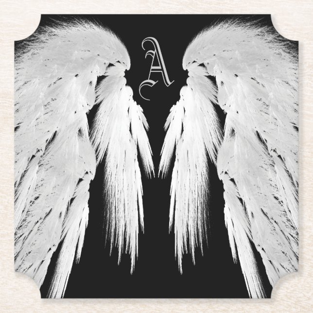 ANGEL VINGAR Monogram Black Underlägg Papper (Framsida)