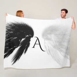 ANGEL VINGAR Monogram Black + White Fleecefilt