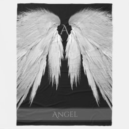 ANGEL VINGAR Monogram Namn Black Fleecefilt
