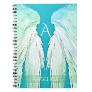 ANGEL VINGAR Monogram Namn Fresh Ombre Anteckningsbok