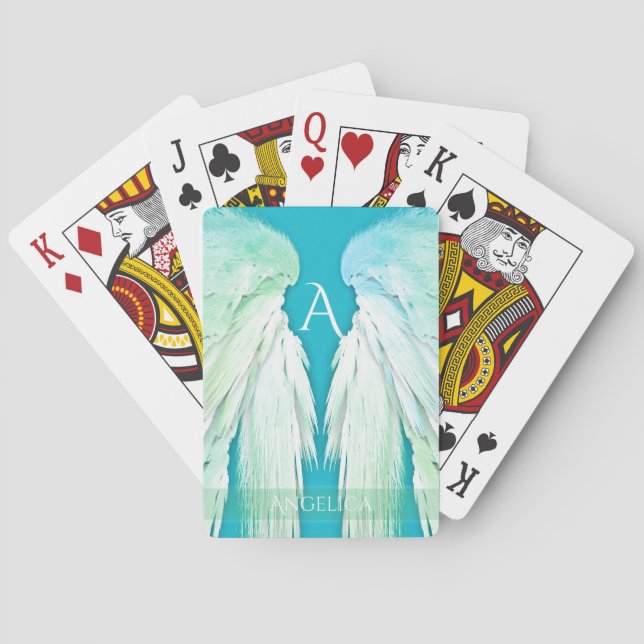 ANGEL VINGAR Monogram Namn Fresh Ombre Casinokort (Baksidan)