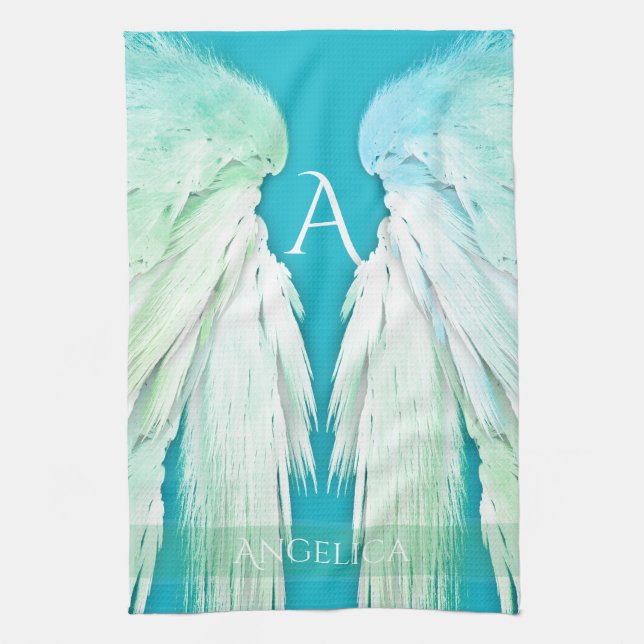 ANGEL VINGAR Monogram Namn Fresh Ombre Kökshandduk (Vertikal)