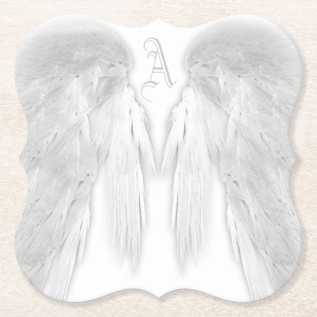 ANGEL VINGAR Monogram White Underlägg Papper (Framsida)