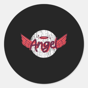 Angel Vingar och Halo funny för dåliga flickor och Runt Klistermärke