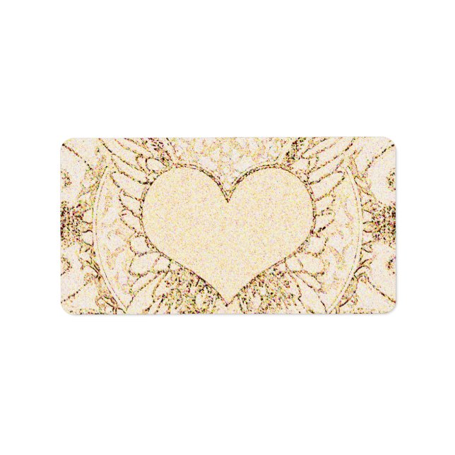 Angel Vingar och Heart Adressetikett (Framsidan)