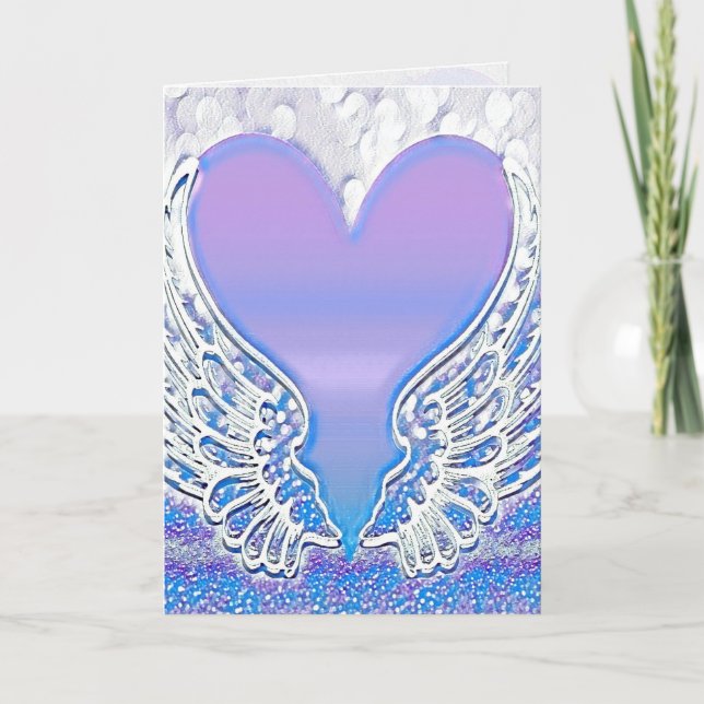 Angel Vingar och Heart-grafikkort Kort (Framsida)