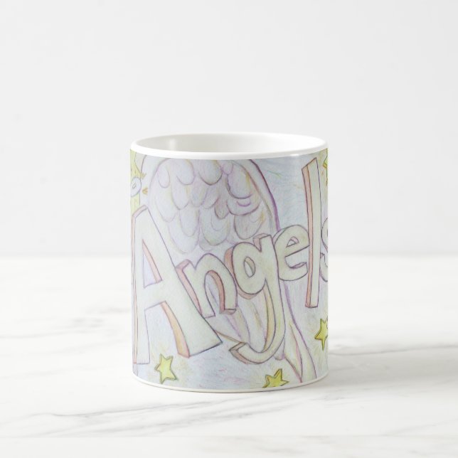 Angel Vingar Ord Art Anpassningsbar Coffee Mugg (Center)