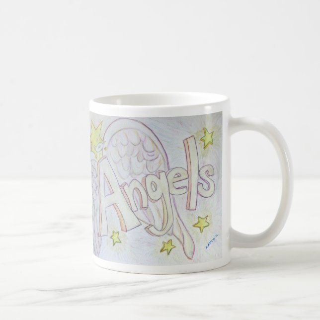 Angel Vingar Ord Art Anpassningsbar Coffee Mugg (Höger)