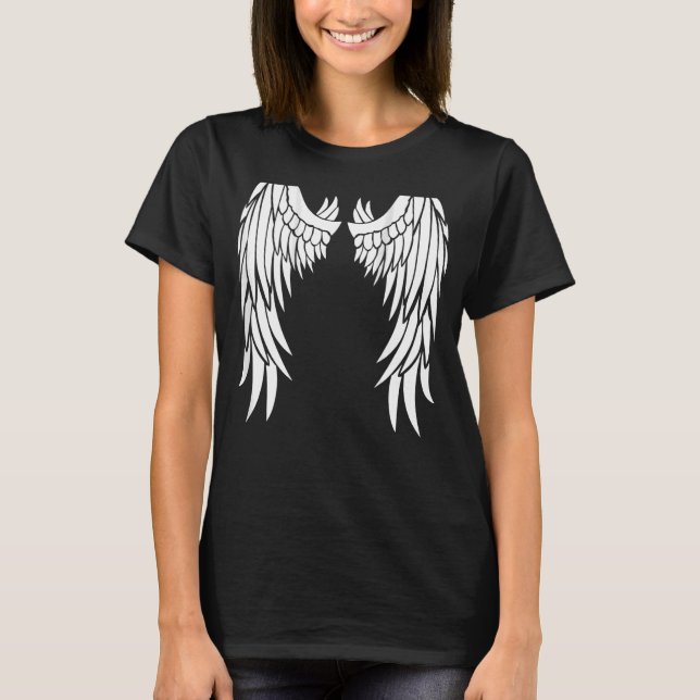 Angel Vingar på ryggen - Coola Himmelsk Fantasy T Shirt (Framsida)