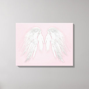 ANGEL VINGAR Rosa Canvastryck