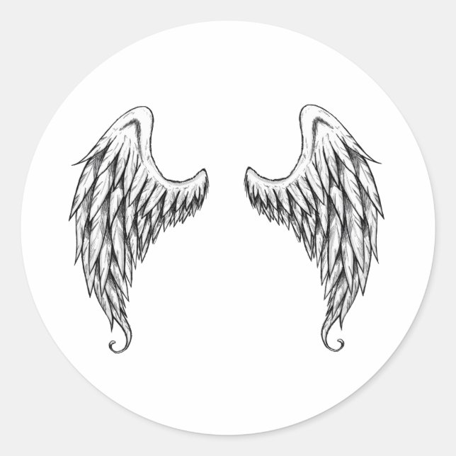 Angel vingar runt klistermärke (Framsida)