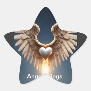 Angel Vingar Small Matte Star Stickers Stjärnformat Klistermärke