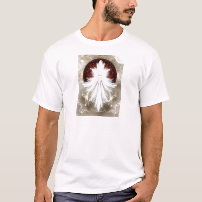 Angel Vingar Snowflake Fractal Art T Shirt (Framsida)