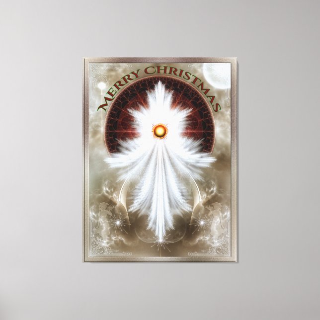 Angel Vingar Snowflake God jul Canvastryck (Framsida)