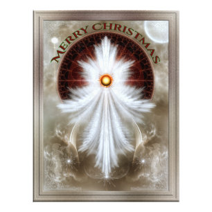 Angel Vingar Snowflake God jul Fototryck