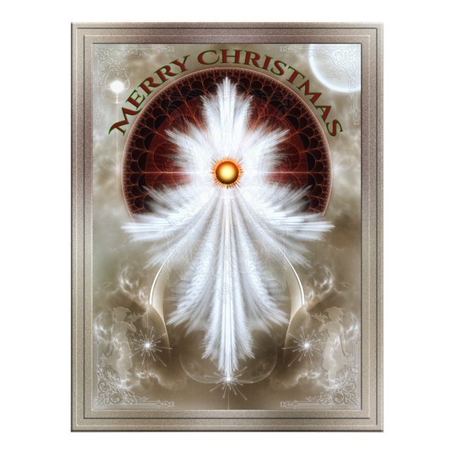 Angel Vingar Snowflake God jul Fototryck (Framsidan)