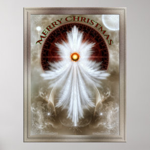 Angel Vingar Snowflake God jul Poster