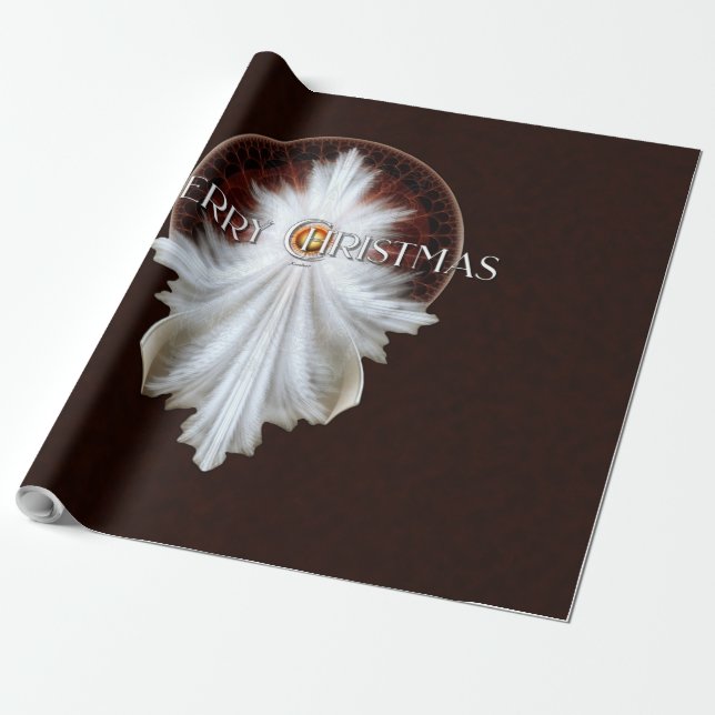 Angel Vingar Snowflake God jul TW ISO BRGDY Presentpapper (Utrullad)
