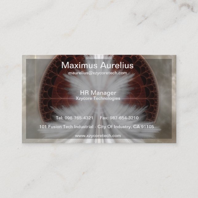 Angel Vingar Snowflake Visitkort (Framsida)