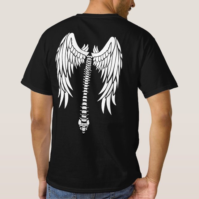 ANGEL VINGAR SPINE BAK PHOTO STUDENT FIRANDE T SHIRT (Baksida)