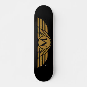 Angel Vingar Vintage Golden Namn Initial Monogram Mini Skateboard Bräda 18,5 Cm