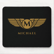 Angel Vingar Vintage Golden Namn Initial Monogram