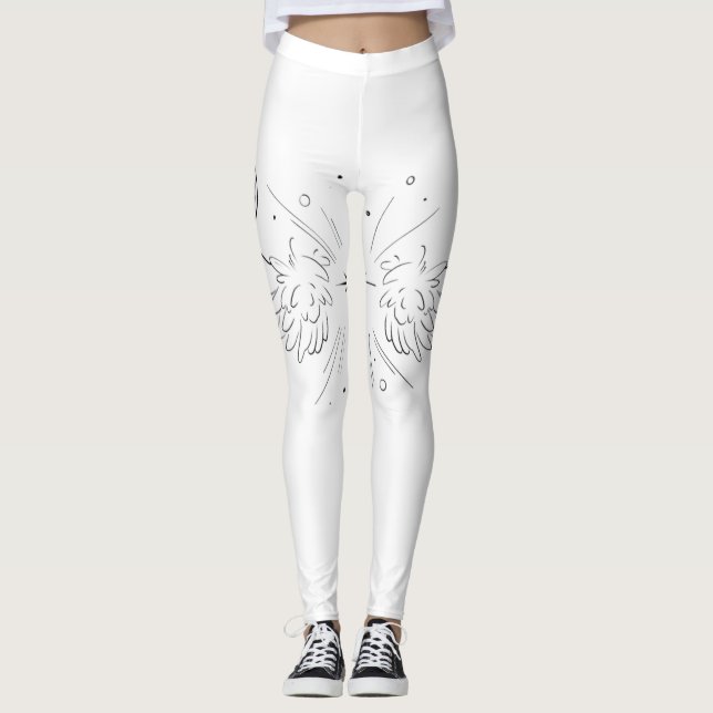 {angel vingar} vita balkar leggings (Framsida)
