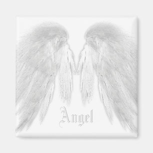 AnGEL VINGAR Vitt anpassat namn Magnet