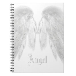 AnGEL VINGAR Vitt eget namn Anteckningsbok Med Spiral