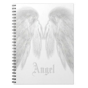 AnGEL VINGAR Vitt eget namn Anteckningsbok Med Spiral
