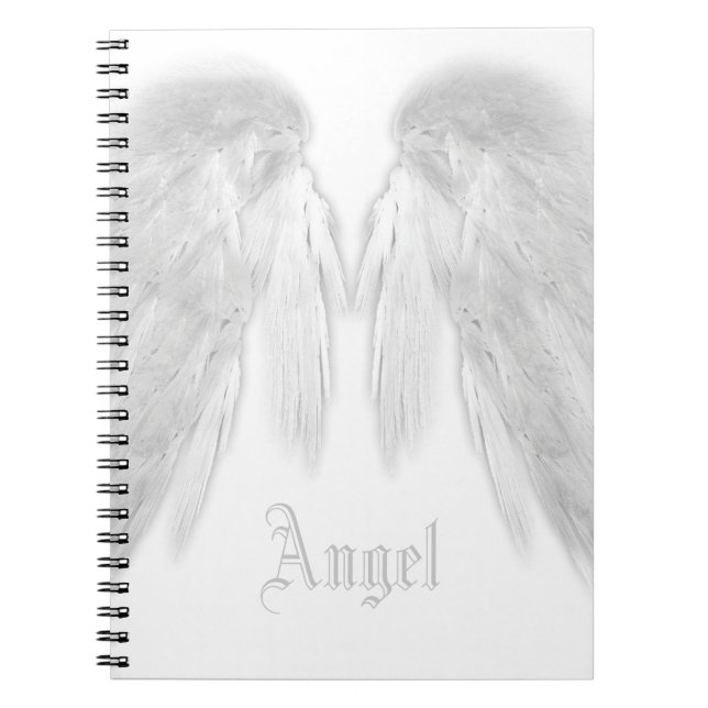 AnGEL VINGAR Vitt eget namn Anteckningsbok Med Spiral (Framsidan)