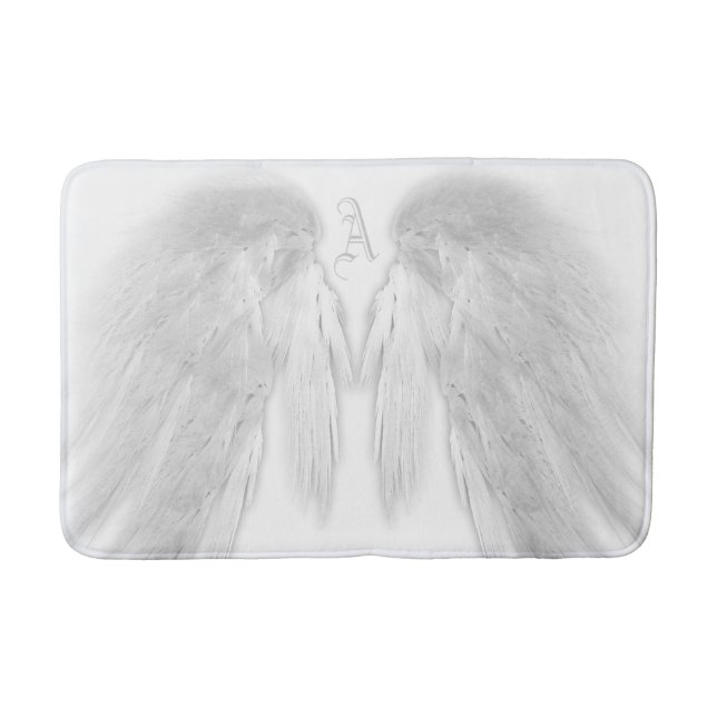 ANGEL VINGAR White Anpassningsbar Monogram Badrumsmatta (Framsidan)