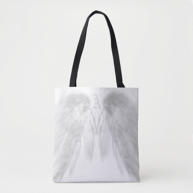 ANGEL VINGAR White Monogram Tygkasse (Framsida)