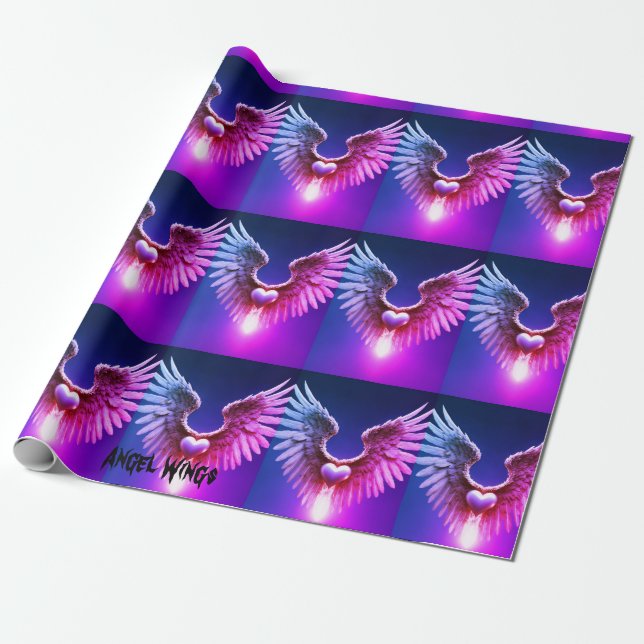 Angel Vingar Wrapping Papper Presentpapper (Utrullad)