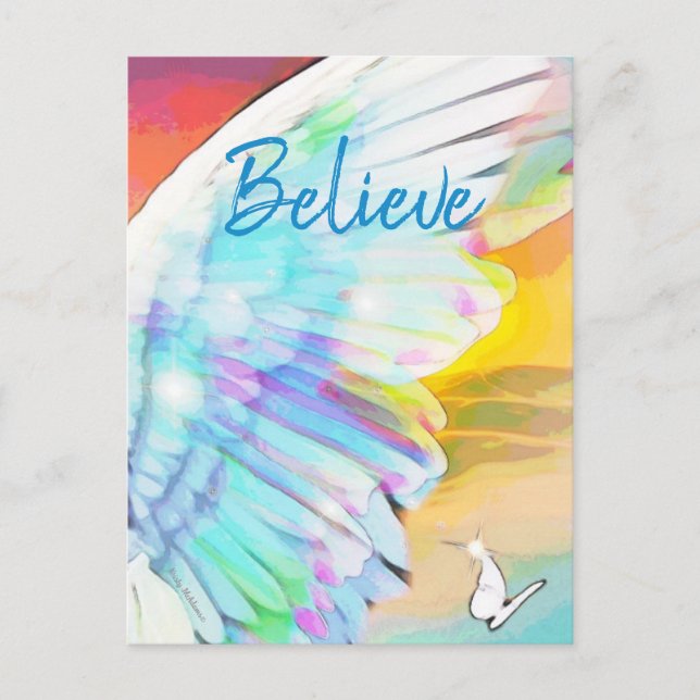 Angel Vinge Butterfly Illustration Watercolor Art Vykort (Framsida)