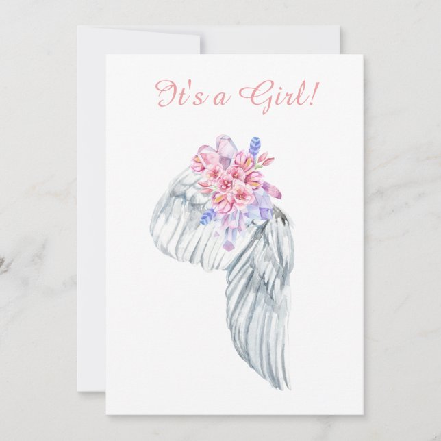 ~ Angel Vinge Feathers Crystals Shower-inbjudan Inbjudningar (Framsida)