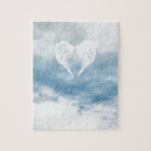 Angel Vinge i Cloudy Blå himmel Pussel