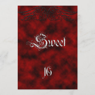 Angel Vinge Sweet 16 Birthday Goth-inbjudan Inbjudningar