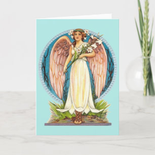 ANGEL VINTAGE BLANK GREETING CARD TACK KORT