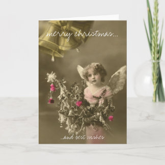 Angel vintage christmas greeting card helgkort