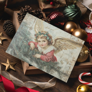 Angel Vintage Decoupage jul Vykort