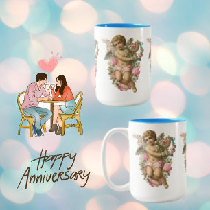 Angel Vintage Flower Vinge Mugg