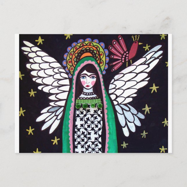 Angel Virgin of Guadalupe Art by Heather Galler Vykort (Framsida)