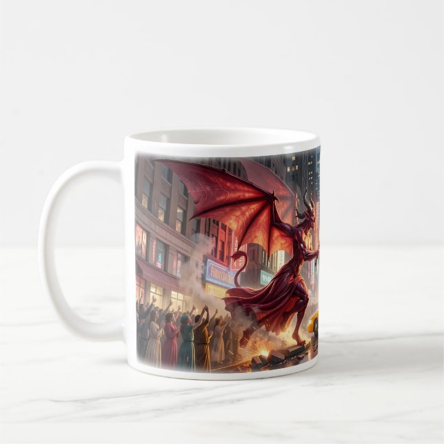 Ängel vs demon New York City-gatustrid Episk mugg (Vänster)