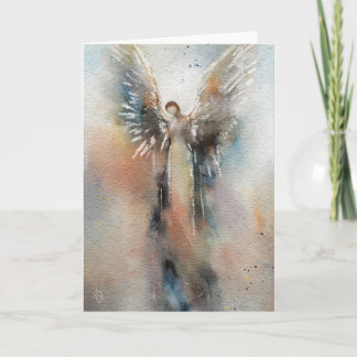 Angel Watercolor Greeting Card Kort