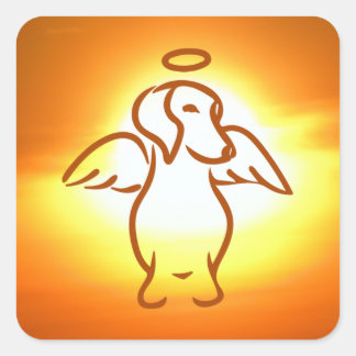 Angel Weenie-klistermärken Fyrkantigt Klistermärke