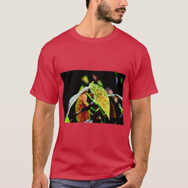 Angel Wing Begonia Botanical T Shirt (Framsida)