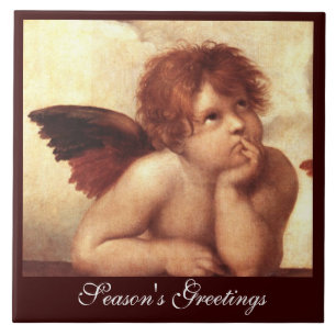ANGEL / Winged Cherub Kakelplatta