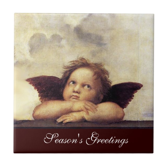 ANGEL / Winged Cherub Kakelplatta (Framsidan)