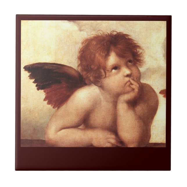 ANGEL / Winged Cherub Kakelplatta (Framsidan)